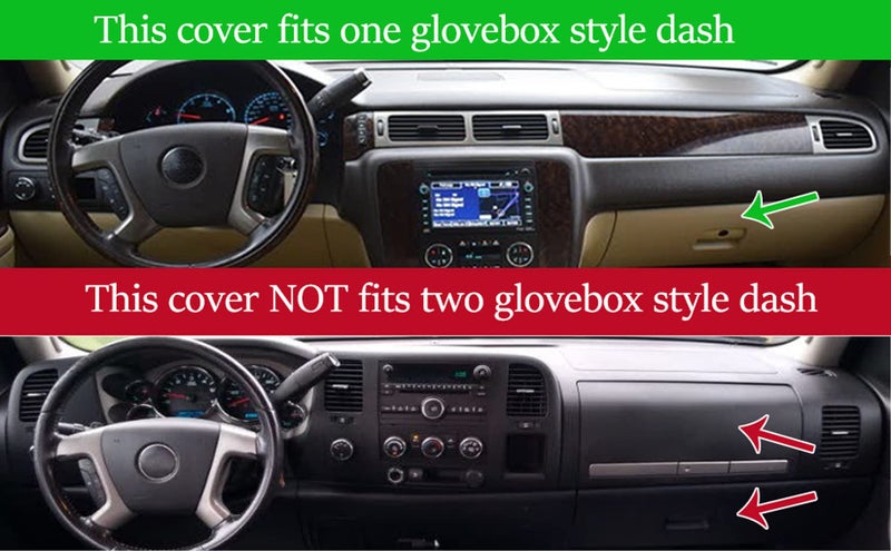 Yiz Dash Cover Mat Fit for 2007-2014 GMC Yukon,2007-2013 Chevy Chevrolet Silverado 1500 LTZ/Avalanche/Suburban,07-14 Tahoe, Dashboard Cover Carpet Pad w/o Dash Speaker (Brown) - Image 3
